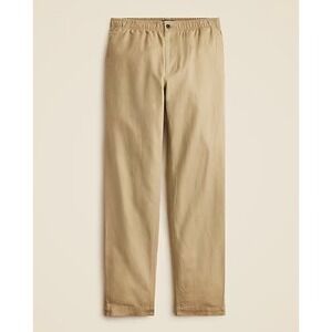 J. Crew Mens‎ Pier pants in cotton-linen blend canvas Large Khaki Elastic Waist